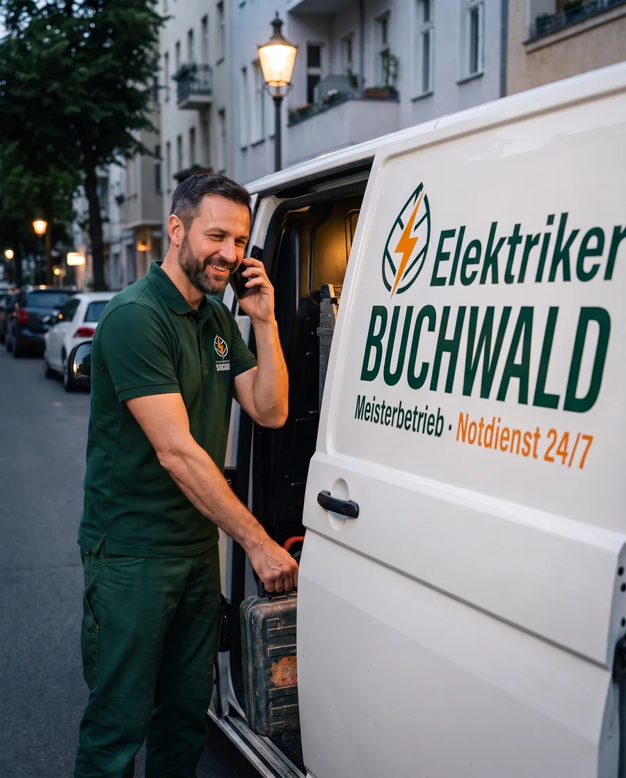 Elektrikermeister Frank Buchwald nimmt einen Notruf an und greift zum Werkzeugkoffer